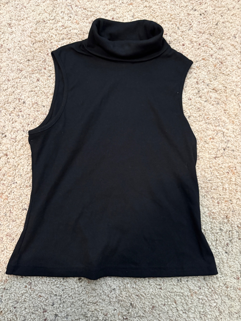 SHEIN Black Sleeveless Turtleneck Tank Top